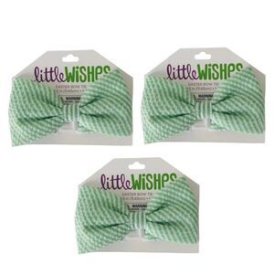 3x Little Wishes Boys Toddler Stripped Green Easter Bow Tie for 4 and Up